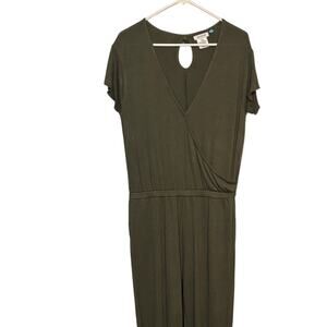 Serra Women’s Olive Green Short Sleeve Romper Jumpsuit Size Large